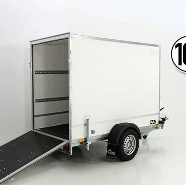 Remorque fourgon BK 130x264cm hauteur : 180cm 1,3t|Rampe