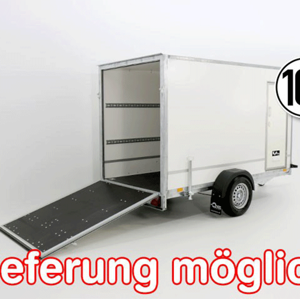 Remorque fourgon BK 146x304cm Hauteur:180cm 1,3t|Rampe|Porte